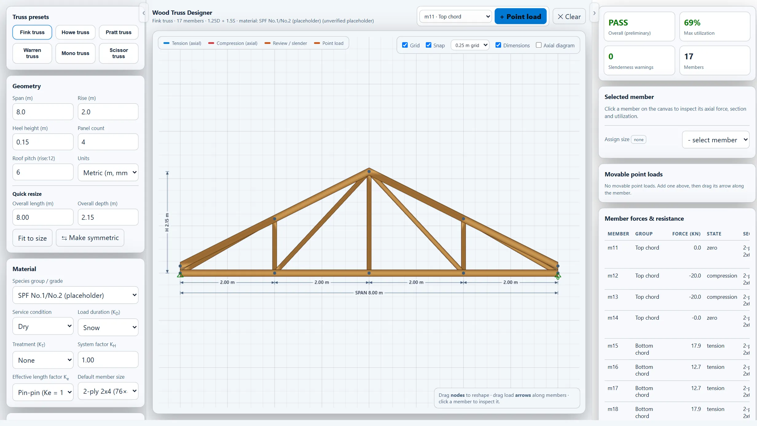 Wood Truss Designer running in the CoLateral workspace